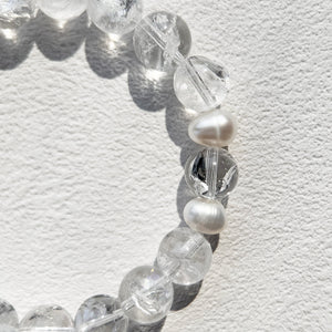 Close-up of Azeztulite beads showing clarity and healing energy