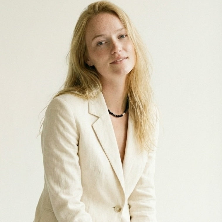 Amaré freya obsidian gemstone handmade necklace with pearl