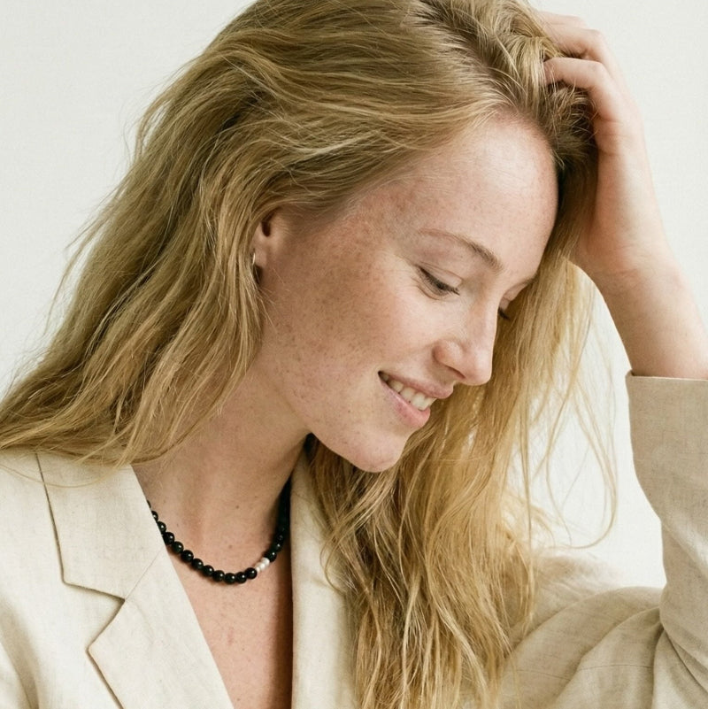 Amaré Freya obsidian crystal necklace