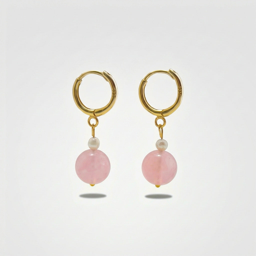 Luz Rose Quartz Earrings - Amaré