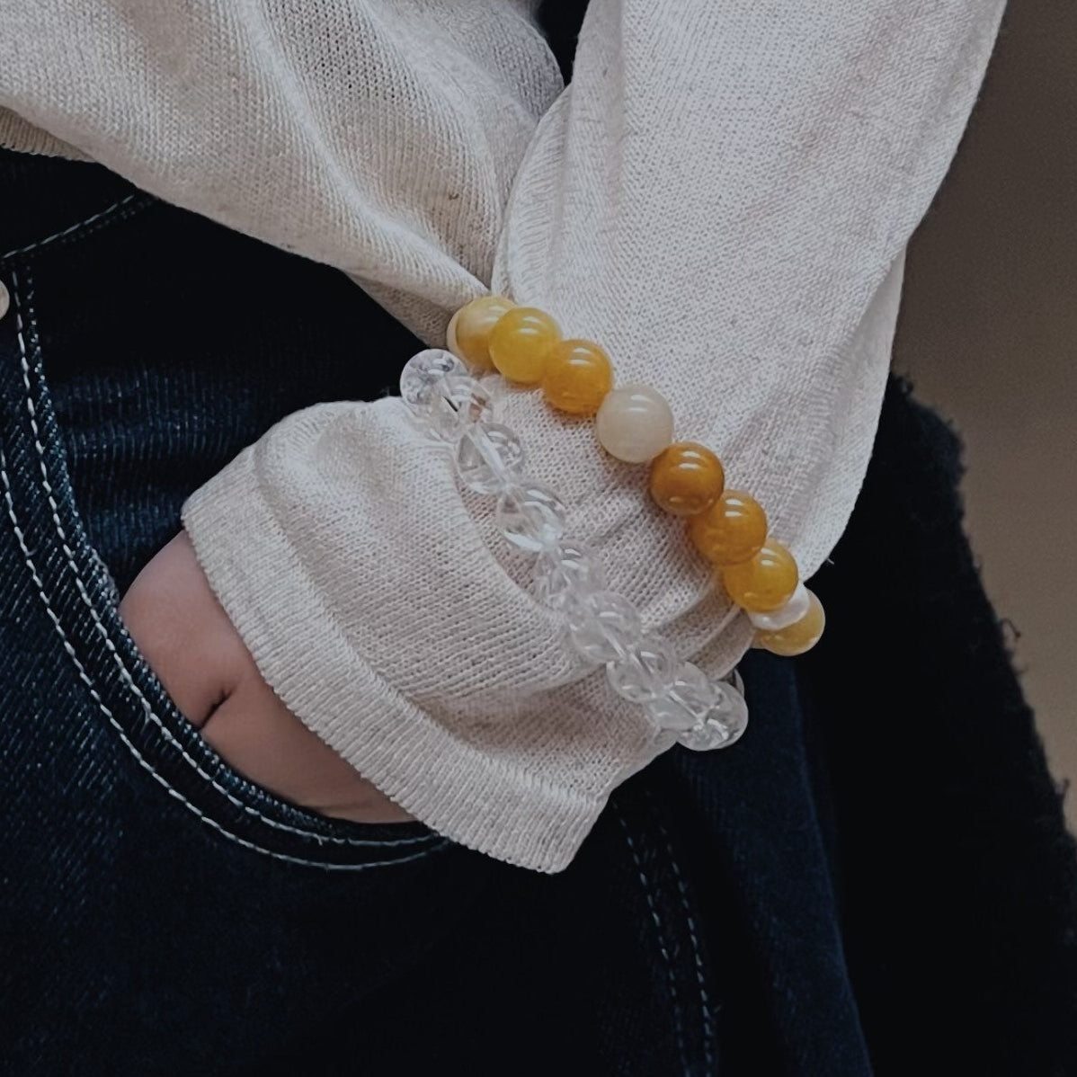 Amaré Yellow Aventurine & Pearl Bracelet