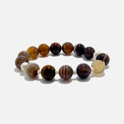 Latte Onyx bracelet on a white background