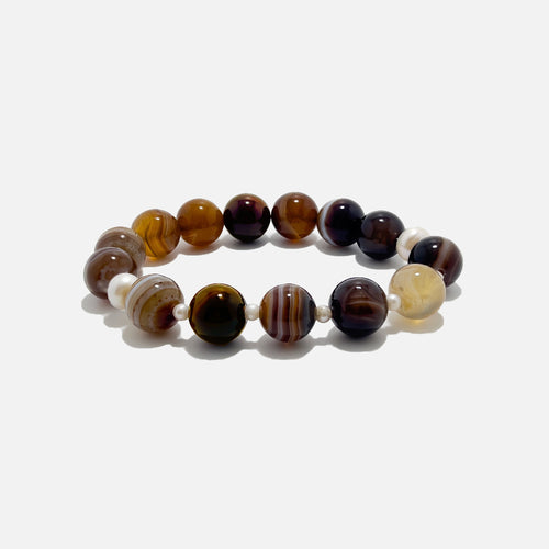 Latte Onyx bracelet on a white background