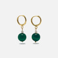Malachite crystal pearl earrings