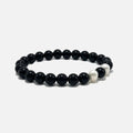 Obsidian crystal bracelet handcrafted with natural gemstone and pearls