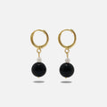 Obsidian and pearl earrings