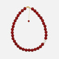 Red Agate crystal necklace with natural gemstones and freshwater pearls