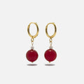 Red Agate and pearl earrings