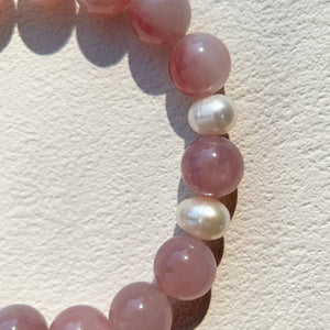 Close-up of Purple Rose Quartz for love and emotional healing