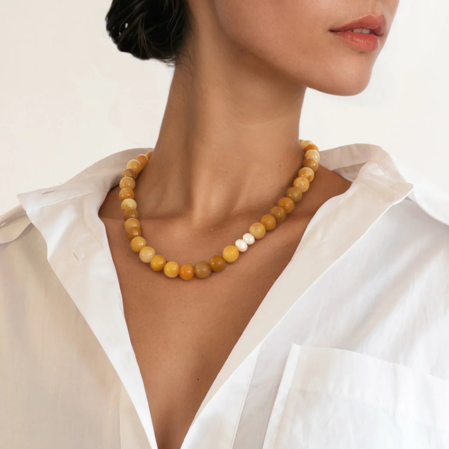 Yellow Aventurine necklace styled for confidence and joy