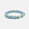 Aquamarine crystal bracelet with natural gemstones and freshwater pearls