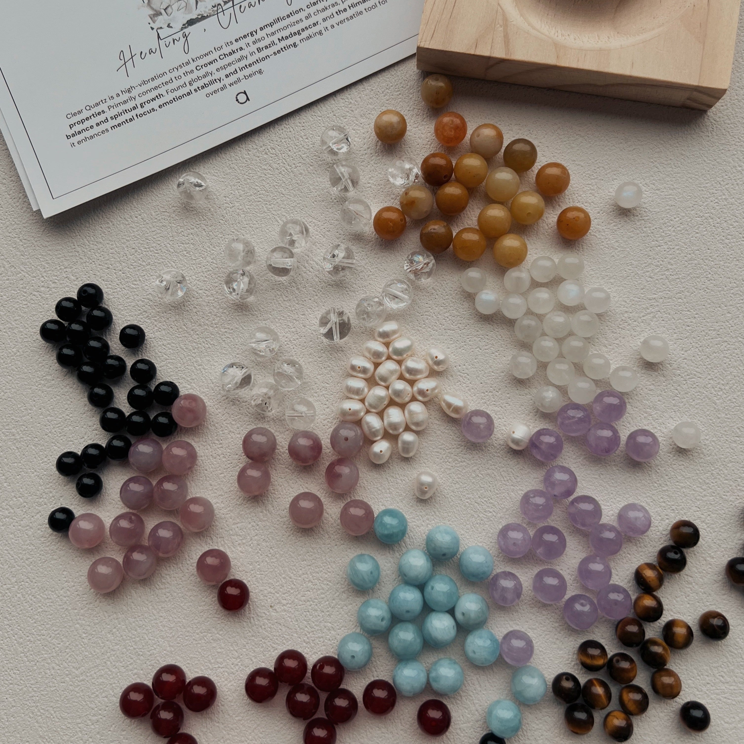 Crystal and pearl beads 