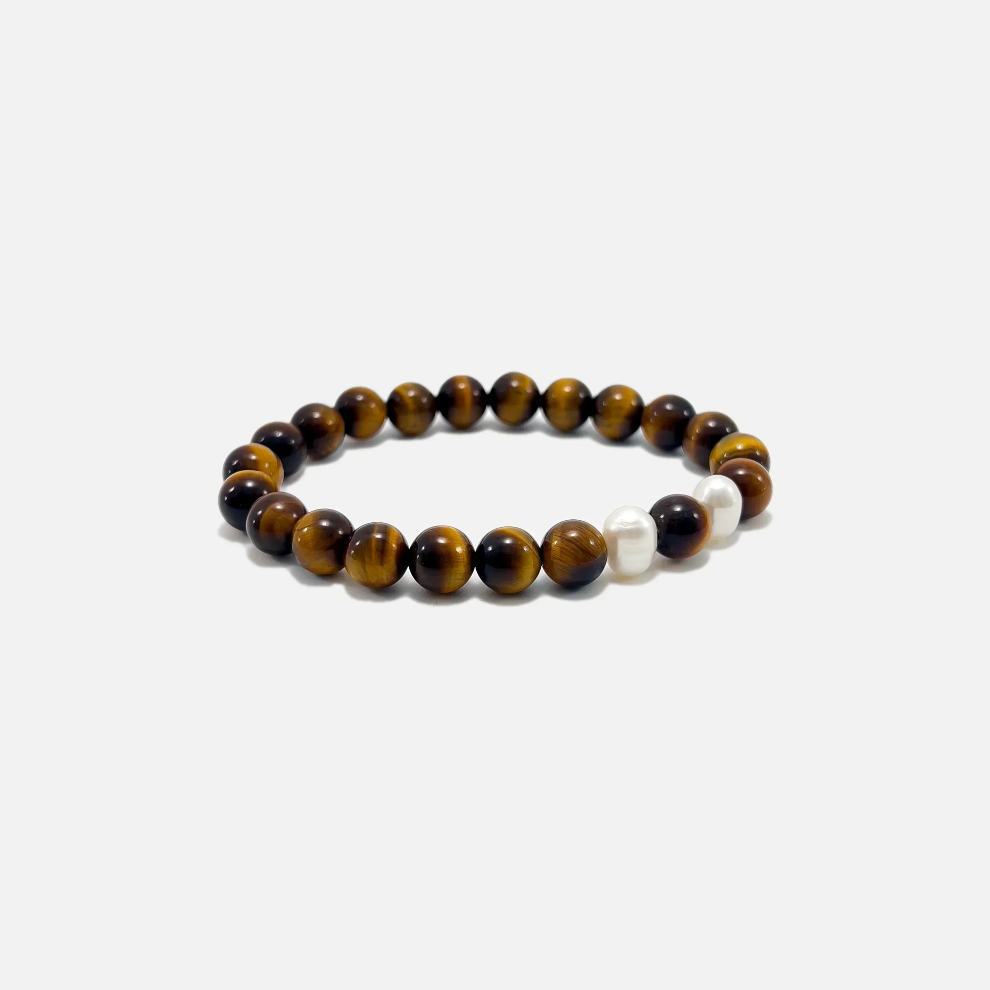 Tiger’s Eye crystal bracelet with natural gemstone and freshwater pearls