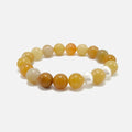 Yellow aventurine crystal bracelet with freshwater pearls for confidence - Handmade gemstone jewelry - Amaré